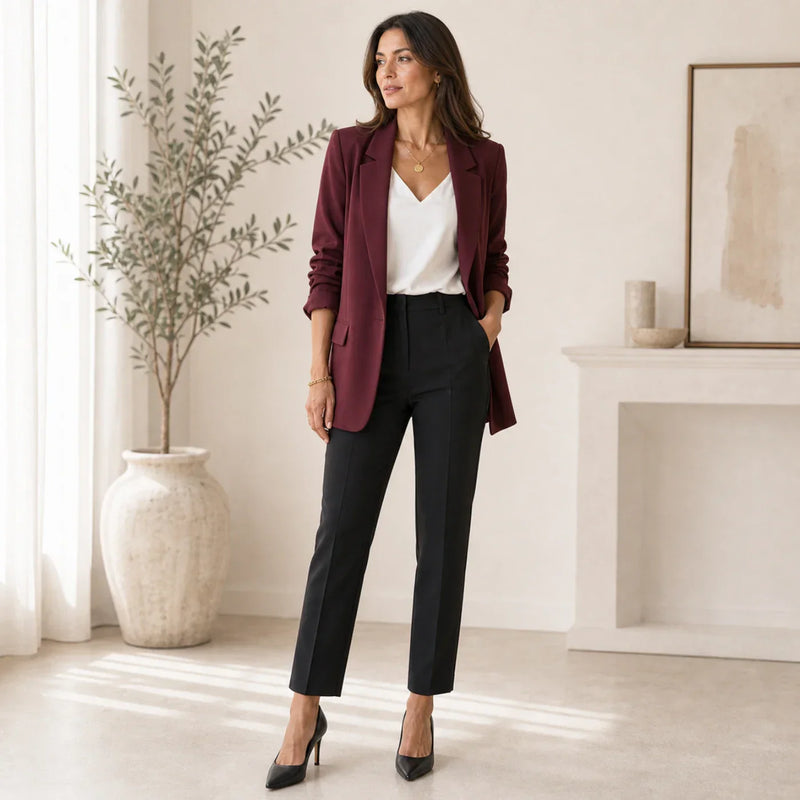 Blazer Solene - Boyfriend Jacket with Rolled Sleeves