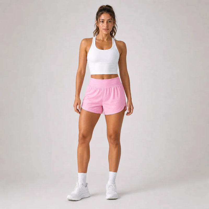 Mirage Cardio Shorts Petal Pink - front camera gaze