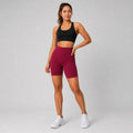 Nimble Midi Shorts Dull Berry Red - front camera gaze