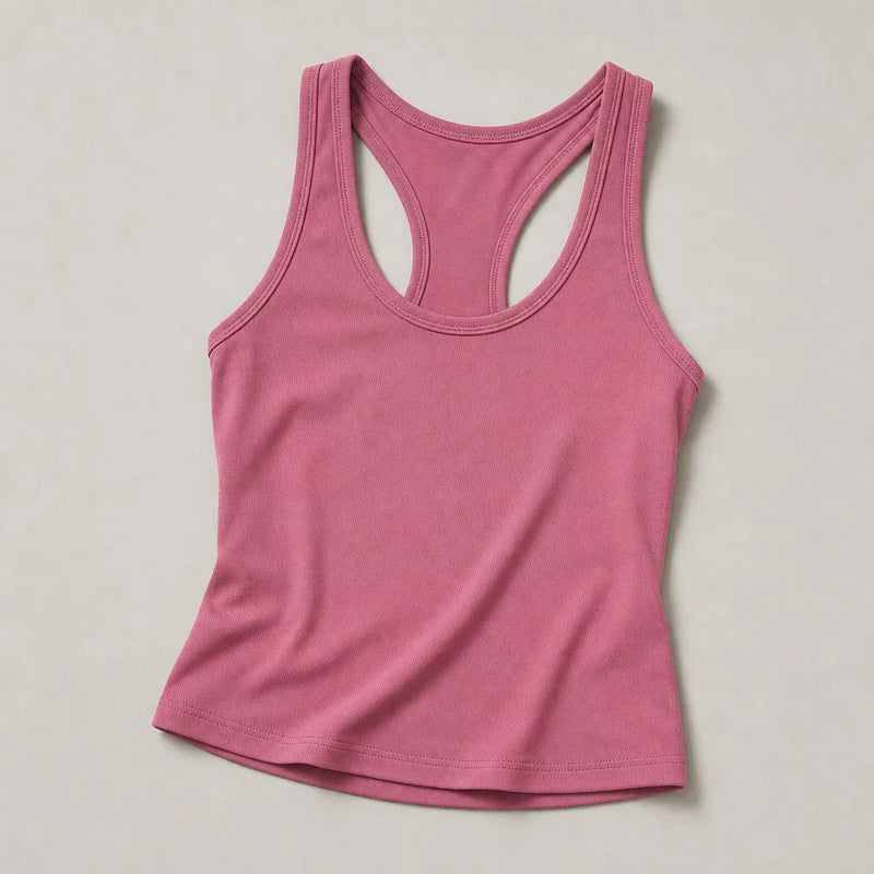 Smooth Seamless 2-in-1 Tank Juicy Mauve - premium flat lay